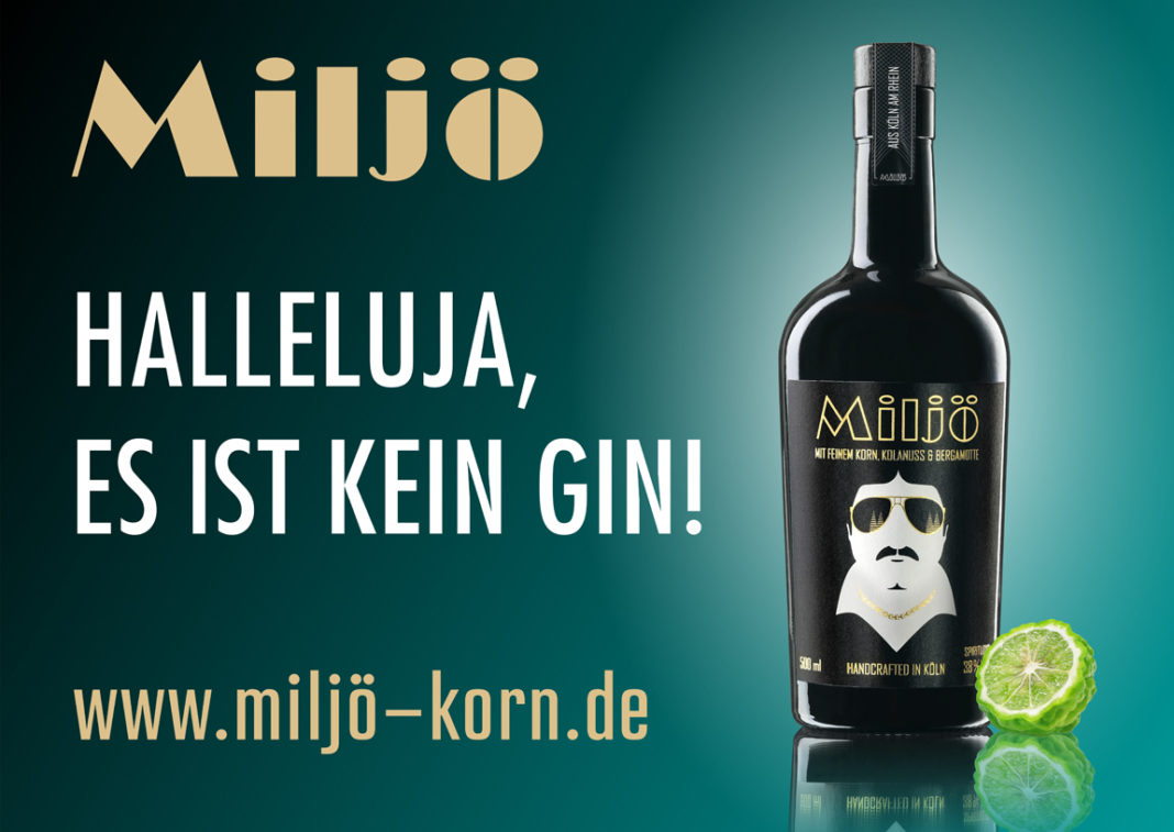 Halleluja, es ist kein Gin! Mit einem humorvollen kleinen Seitenhieb startet Miljö Korn seine erste OOH Kampagne am 01.05.2021 in Köln.